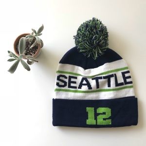 {seattle seahawks} nfl football team knit beanie